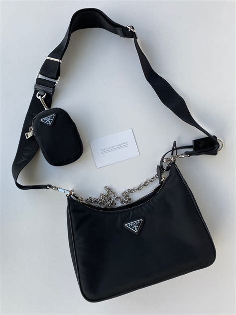 prada crossbody bag black|Prada nylon cross body bags.